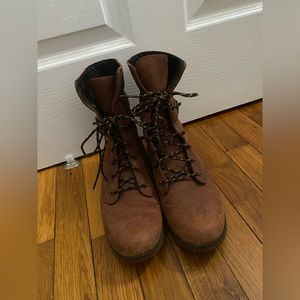 Teva Boots Womens 8 De La Vina Mid Calf Combat Brown Leather Waterproof